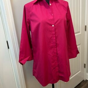 Lands' End Women's Fuchsia Button-Down Shirt
